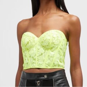 NWOT SIZE M Lime Green Sleeveless Bustier Crop Top